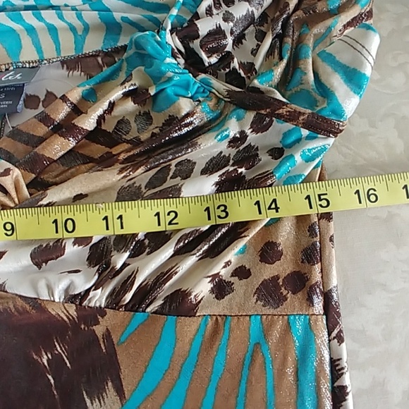 Dots Shimmery Cold Shoulder Animal Print Dress - Picture 6 of 7